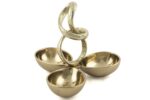 Antik Gold Metal 3 Bölmeli Kase 25x23cm
