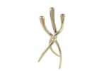 Antik Gold Metal 3lü Mumluk 17x37cm