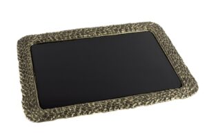 Antik Gold Metalli Cam Tepsi 46x33cm