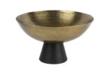 Antik Gold Siyah Deri Ayaklı Kase 40x24cm