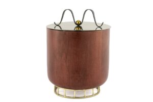 Bordo Gold Siyah Kulplu Buz Kovası 18x24cm