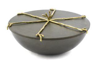 Branch Kapaklı Gold Gri Kase 27x12cm