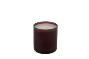 Buzlu Bordo Camlı Kutulu Mum Sandal 8x9cm