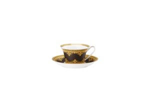 Çay Fincan-Tabak Baroque Nero