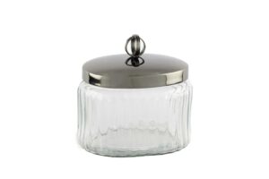 Füme Kapaklı Oval Cam Kavanoz 14x10x14cm