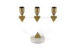 Gold 3lü Cam Şamdan 20x8x17cm