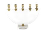 Gold 5li Cam Şamdan 37x12x27cm