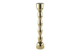 Gold Boğumlu Metal Mumluk 9x48cm