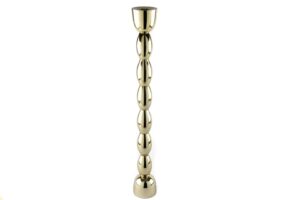 Gold Boğumlu Metal Mumluk 9x66cm