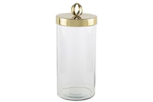 Gold Kapaklı Cam Kavanoz 13x26cm
