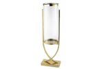 Gold X Ayaklı Metal Cam Mumluk 16x21x68cm