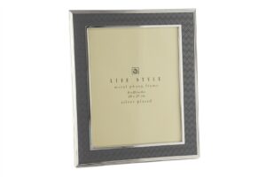 Gri Gümüş Deri Çerçeve 20x25cm