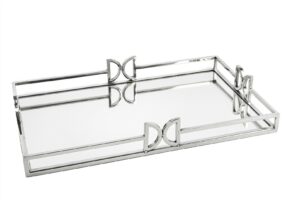 Gümüş Metal Aynalı Tepsi 50x31x7cm