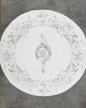Karsten Yuvarlak 120x120cm Paspas – Halı / Beyaz Gri