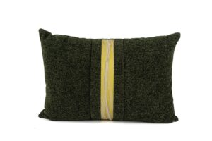 Olive Düz Yeşil Sarı Şeritli Yastık Kırlent 35×50