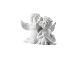 Pair Angels with Floral Wreath 8 cm