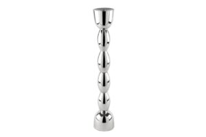 Silver Boğumlu Metal Mumluk 9x48cm