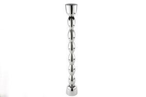Silver Boğumlu Metal Mumluk 9x66cm