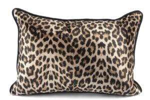 Siyah leopar kadife 35×50 yastık