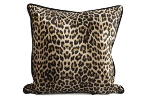 Siyah leopar kadife 55×55 yastık