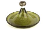 Yeşil Gold Simli Cam Dek Tabak 36x21cm
