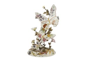 Krem Dekoratif Kelebek Standı 25x45cm