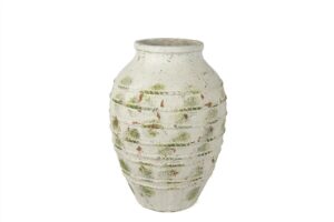 Krem Yeşil Eskitme Büyük Küp 52x35cm