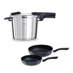 Fissler Vitaquick Glossy 6 Litre Düdüklü Tencere + Tava Set