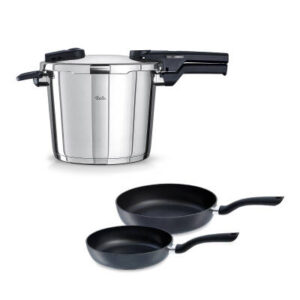 Fissler Vitaquick Glossy 6 Litre Düdüklü Tencere + Tava Set