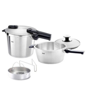 Fissler Vitaquick Premium 6+3,5 Litre Düdüklü Tencere + Buharda Pişirme Aparatı