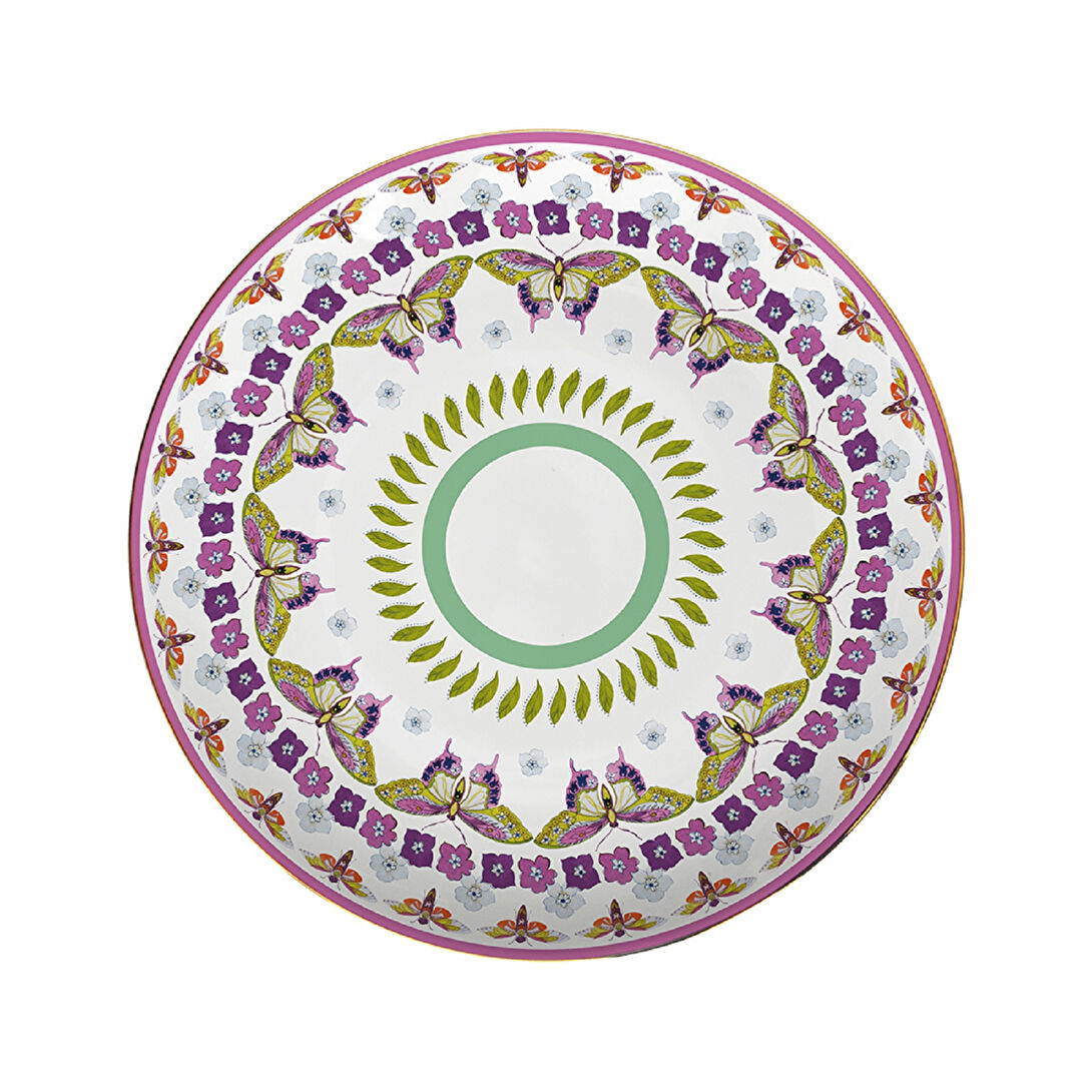 Baci Milano Amazzonia 31 cm porselen kek tabağı, çok renkli