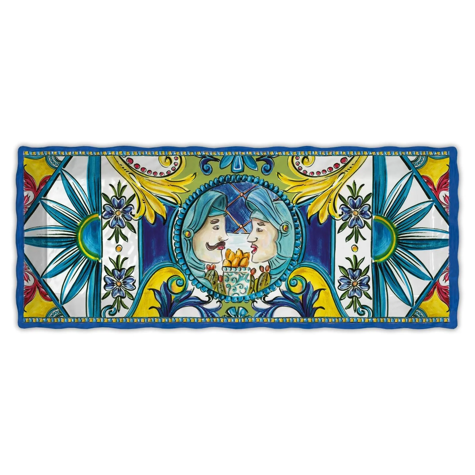 Baci Milano Sicily Tepsi 49x20 cm Melamin Mavi