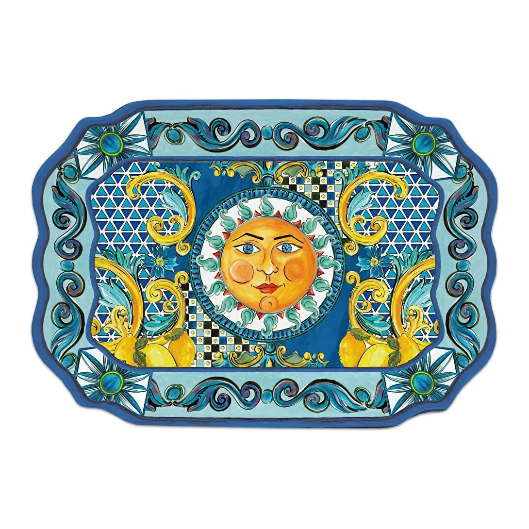 Baci Milano Sicily Tepsi 47x33 cm Mavi - Bursa