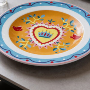 Bacı Mılano Mamma Mıa Kalp Desenli 6’lı Tabak 21,5 Cm