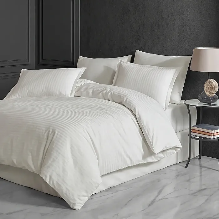Zebra Casa Bonny Çizgili Saten Nevresim Takım Ekru Zebra Casa Bonny Çizgili Saten Nevresim Takım Ekru