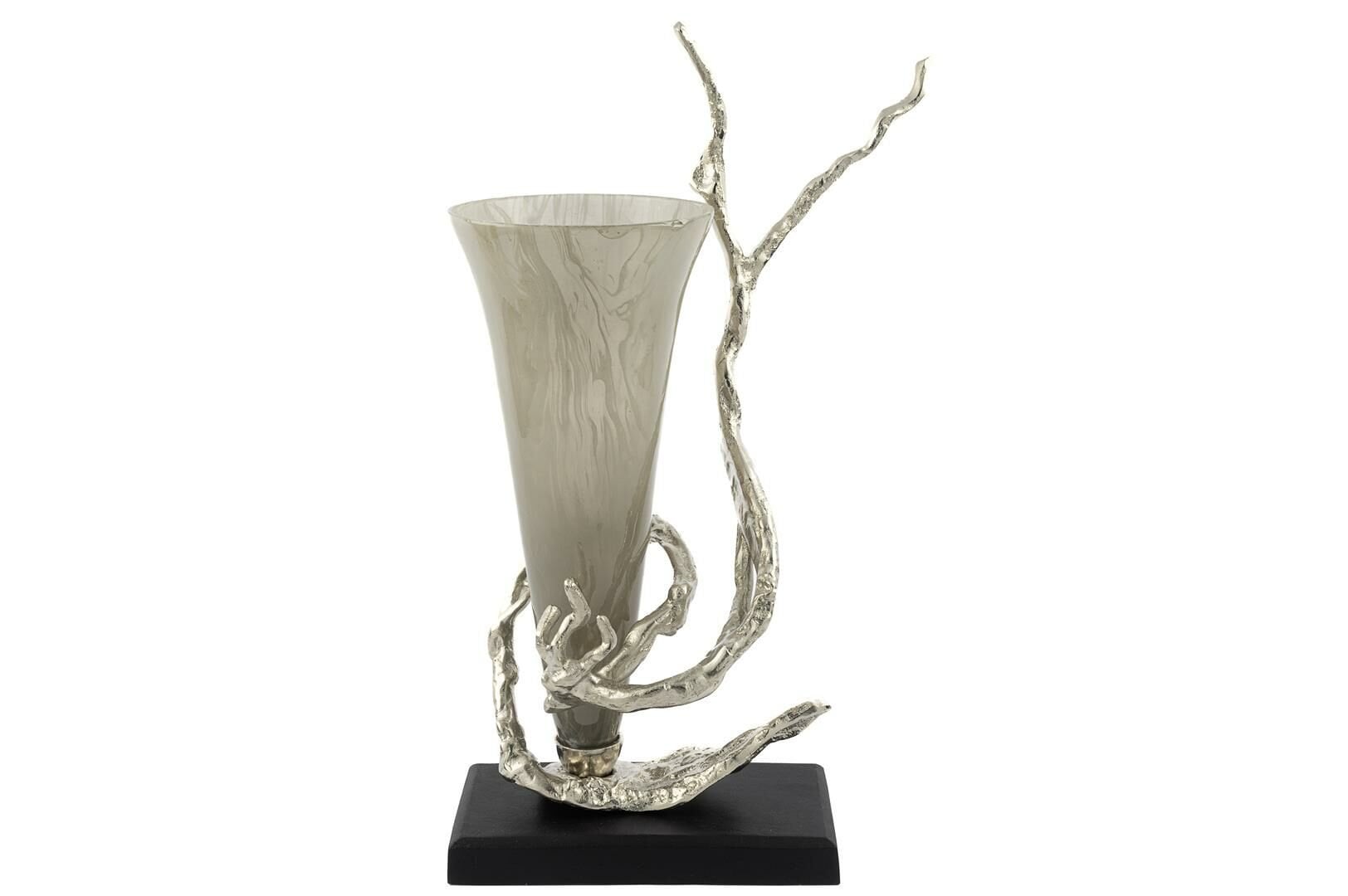 Mikasa Moor Curly Gümüş Metalli Cam Vazo 26x14x57 cm - Mikasa Moor, Bursa