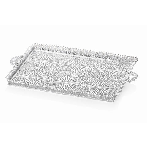 Decorium Dikdörtgen Tepsi 34x44 Cm Burgu Gümüş - Decorium