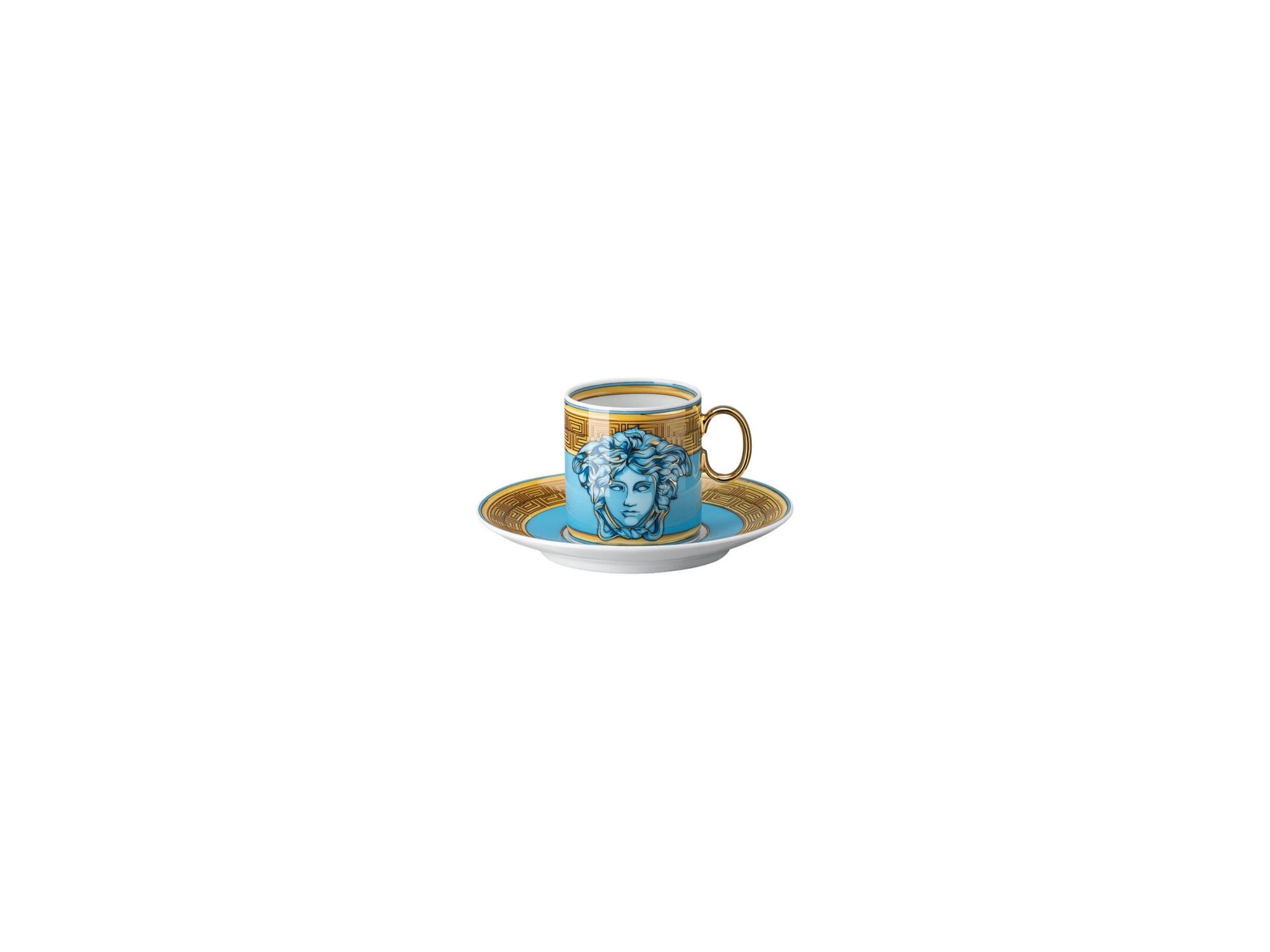 Versace Medusa Amplified Blue Coin Espresso Fincan ve Tabak