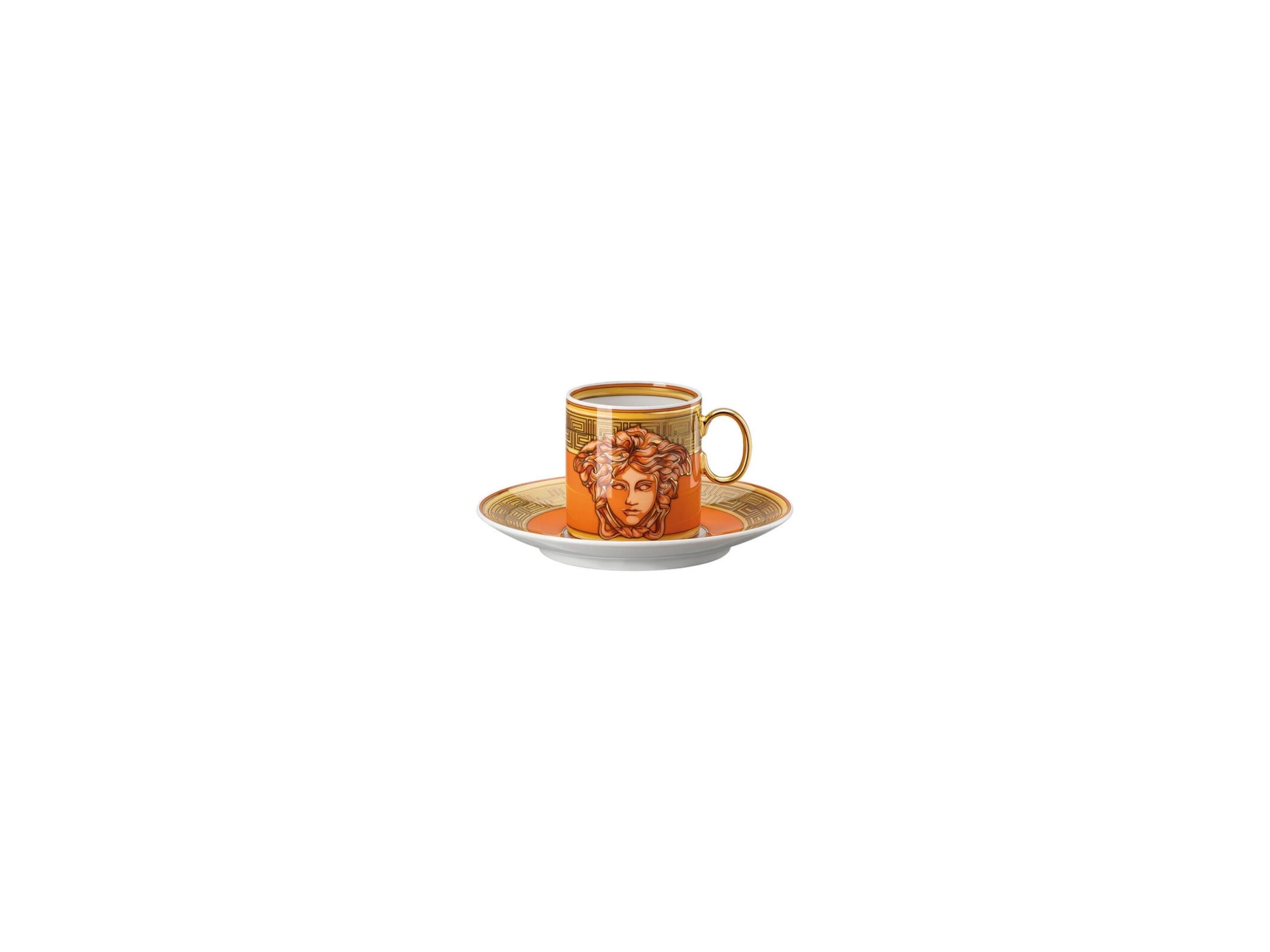 Versace Medusa Amplified Orange Coin espresso fincan ve tabak