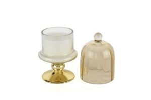 Mikasa Moor Gold Amber Kapaklı Cam Mum Espresso Martini 8×16 Cm P228 101869