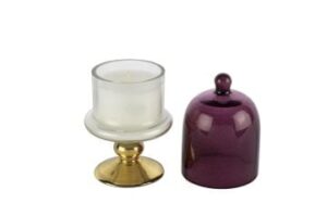 Mikasa Moor Gold Bordo Kapaklı Cam Mum White Fig And Amber 8×16 Cm P228 101883