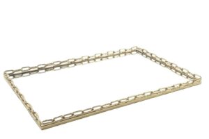 Mikasa Moor P256.343750 Gold Metal Dik Aynalı Tepsi 56x36cm