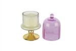 Mikasa Moor Gold Pembe Kapaklı Cam Mum Pınk Champagne 8×16 Cm P228 101876