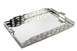 Mikasa Moor Gümüş Zincir Aynalı Tepsi 56x36x6cm P256 113473