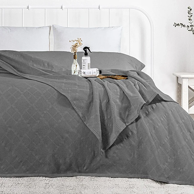 Zebra Casa Lupine Jakar Çift Kişilik Pamuk Pike Denim - Zebra Casa, Bursa