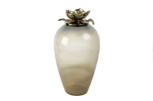 Mikasa Moor Kahve Saydam Cam Lotus Gold Kapaklı Küp 48×26 Cm P232.112636