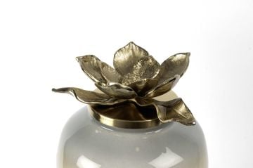Mikasa Moor Kahve Saydam Cam Lotus Gold Kapaklı Küp 59x28 cm - Bursa
