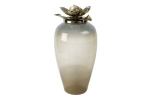 Mikasa Moor Kahve Saydam Cam Lotus Gold Kapaklı Küp59x28 Cm P232.112643
