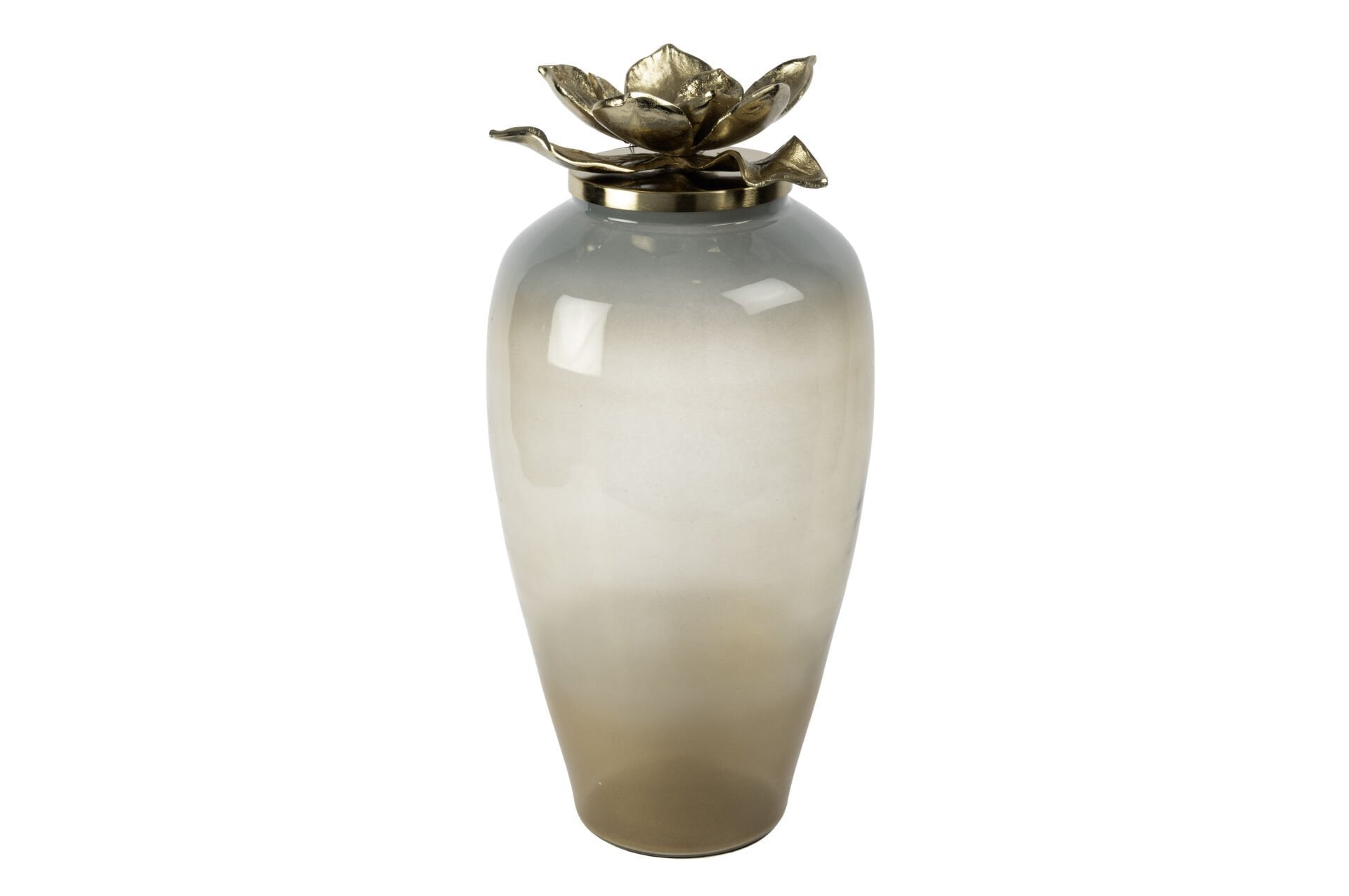 Mikasa Moor Kahve Saydam Cam Lotus Gold Kapaklı Küp59x28 Cm P232.112643 Mikasa Moor Kahve Saydam Cam Lotus Gold Kapaklı Küp59x28 Cm P232.112643