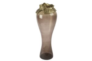 Mikasa Moor Kahverengi Saydam Cam Gold Detaylı Vazo 73×27 P232.112735